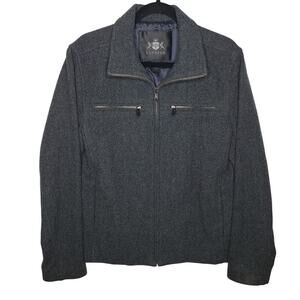 Y2K Express Ricky Jacket Collared Zip Up Men's Small Wool Boxy Punk Ska Grunge